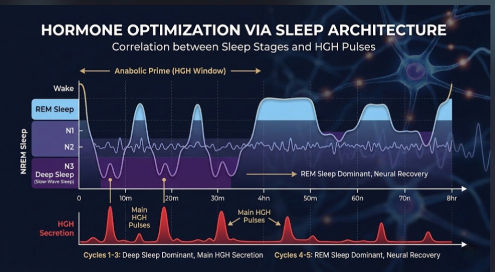The HGH Window: Why Deep Sleep Is Your Most Powerful Anabolic Tool human-sleep-cycle-architecture-and-hgh-secretion-pulses-for-athletes