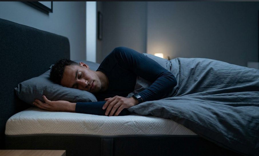 The HGH Window: Why Deep Sleep Is Your Most Powerful Anabolic Tool athlete-sleeping-in-professional-recovery-environment-optirestfuel