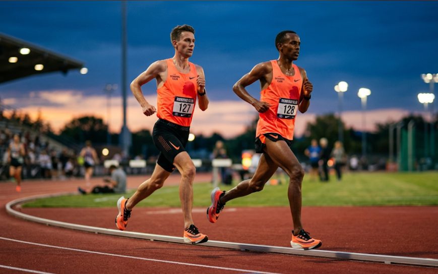 Proper Running Form and Technique: Breathing, Arms, Posture, and Foot Strike Two runners practicing proper running form and technique on an athletic track